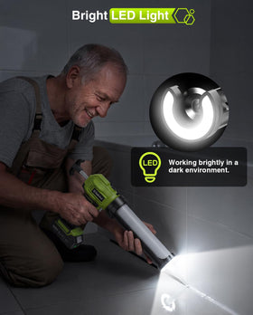 TaskStar caulk gun compatible with Makita batteries for flexibility