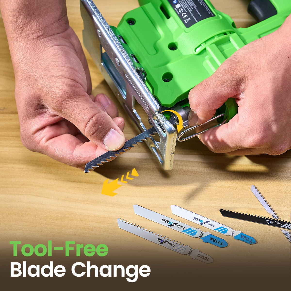 TaskStar jig saw bevel adjustment up to 45 degrees for precise angle cuts