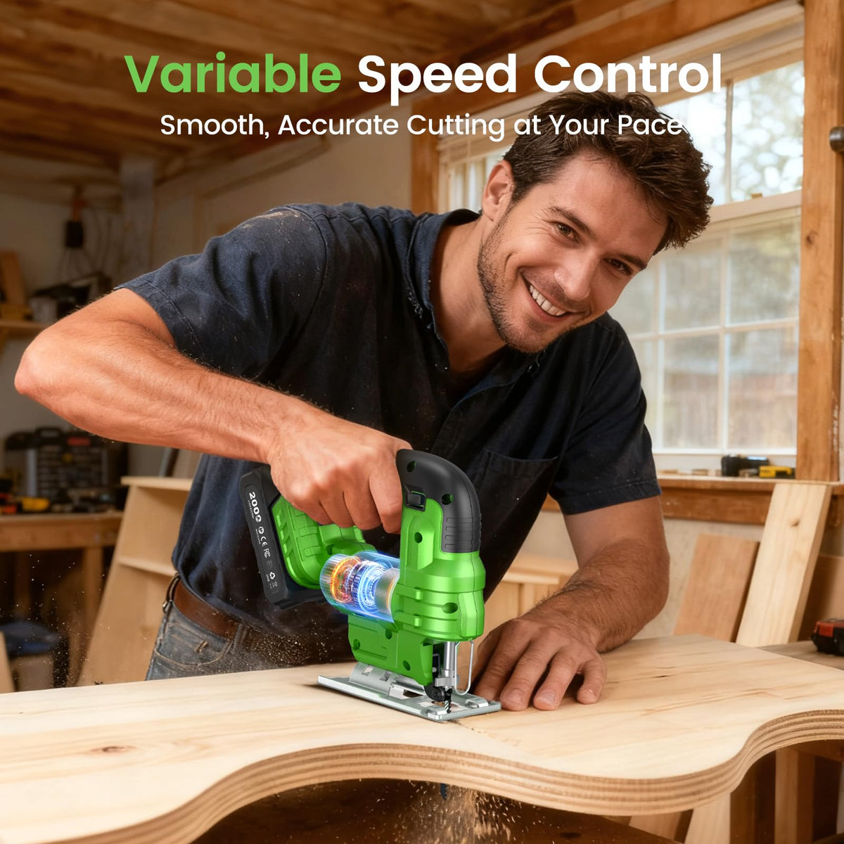 TaskStar jig saw offers four orbital settings for straight or curved cuts