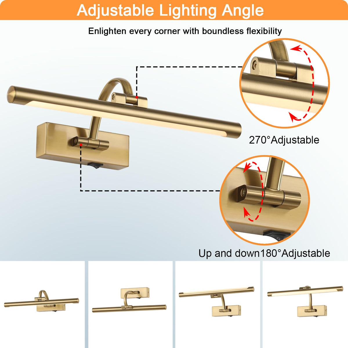 Tassuowell 270-degree rotatable tube adds versatile lighting angles.