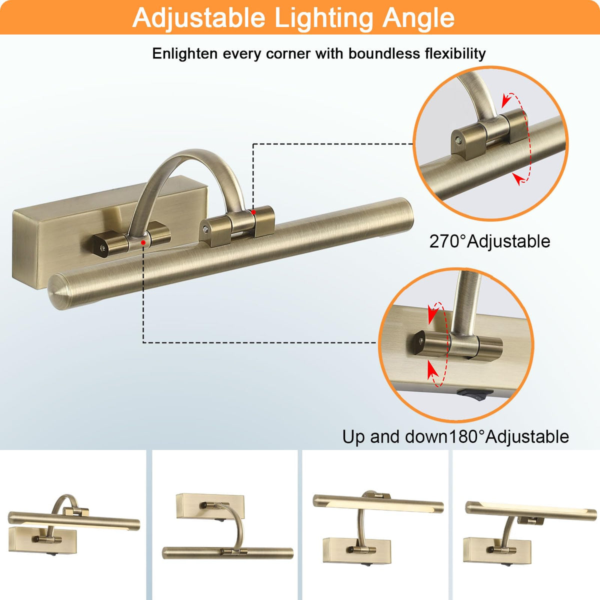 Tassuowell adjustable swing arm directs light precisely on frames