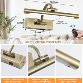 Tassuowell battery-operated wall light remote control for easy brightness