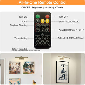 Tassuowell LED Picture Light auto-timer feature powering off after set duration