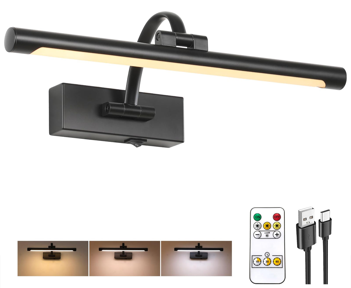 Tassuowell picture light battery compartment delivers wireless, long-lasting artwork illumination.