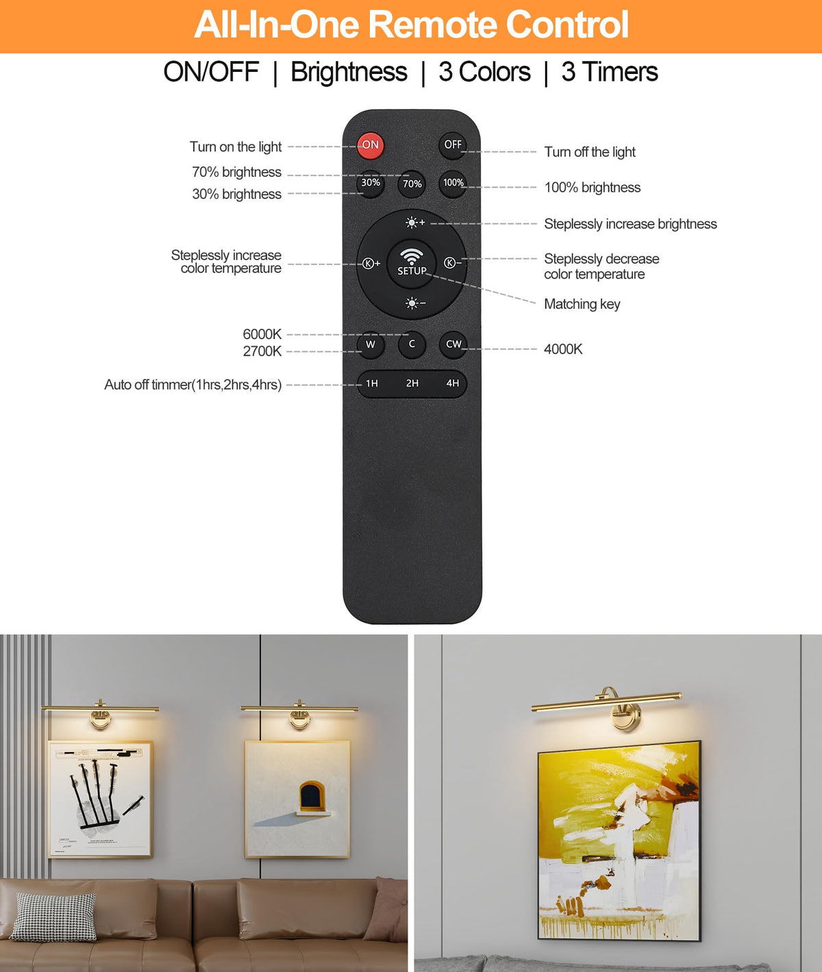 Tassuowell easy-installation wall light with mounting plate