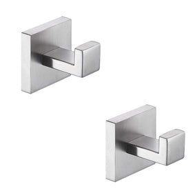 TASTOS bath towel hooks brushed nickel 2-pack for bathroom organization