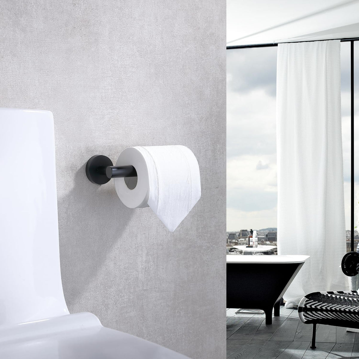 TASTOS matte black finish resists fingerprints for a clean look.