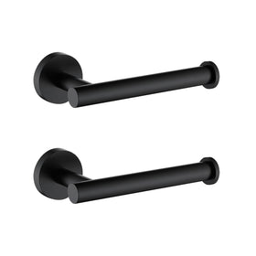 TASTOS round matte black toilet paper holder set (2-pack) for coordinated bathroom style.