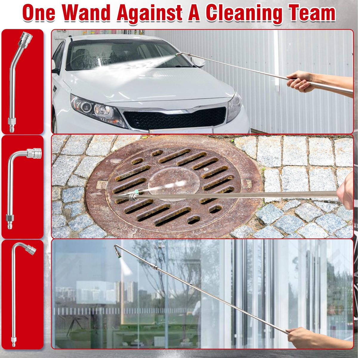 tasuox curved wand head offers safe gutter access.