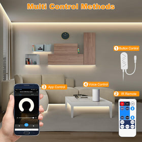 Tatazone app and remote control for convenient brightness adjustments.