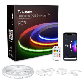 Tatazone Bluetooth RGB COB strip with remote provides versatile ambient lighting.