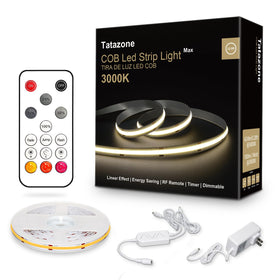 Tatazone LED strip 32.8ft provides bright, even coverage for living areas.