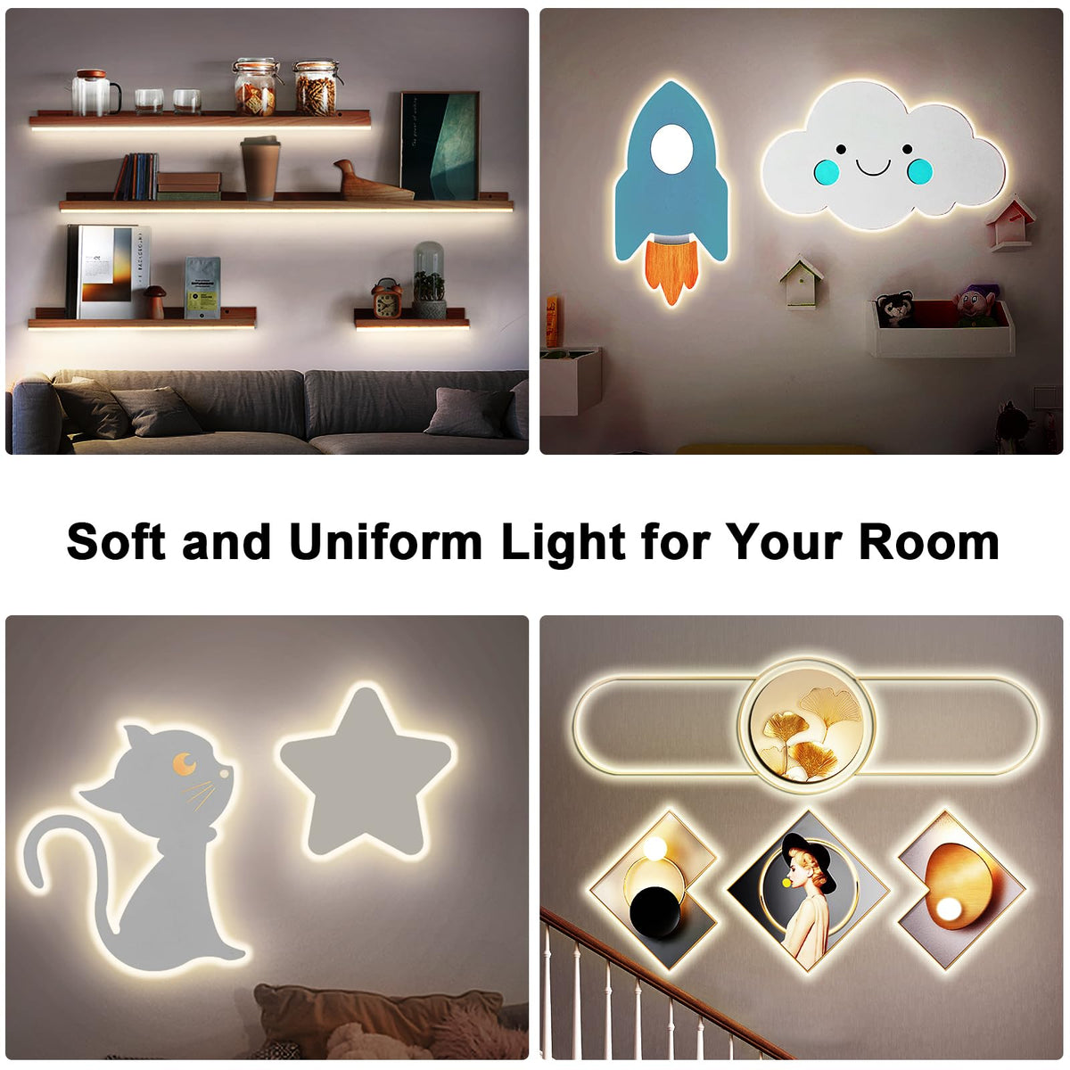 Tatazone LED strip in warm 3000K creates inviting kitchen and vanity lighting.