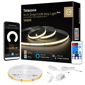Tatazone smart white COB LED strip 16.4ft for seamless room lighting.