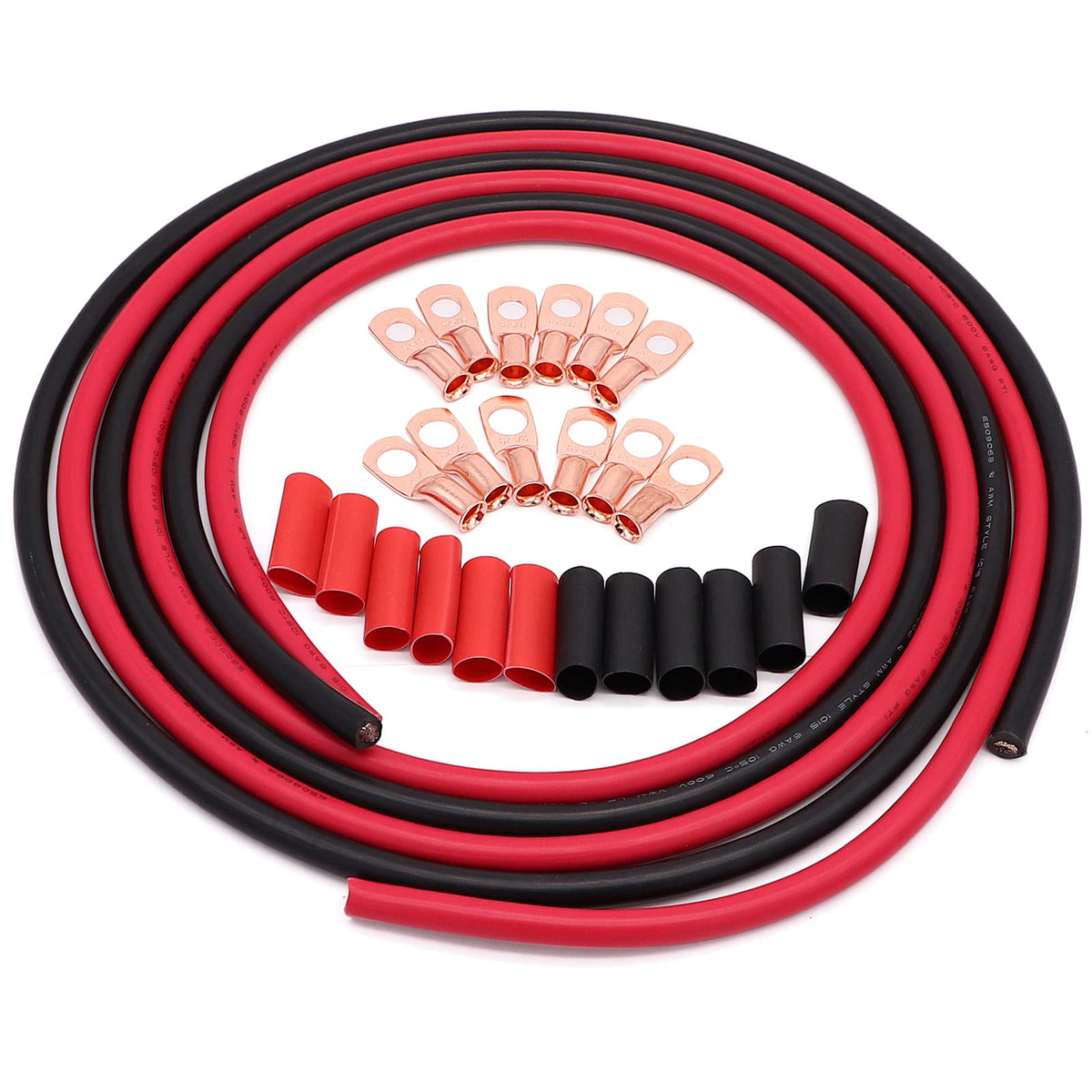 Taukealugs rugged copper cable with closed-end lugs for outdoor setups.