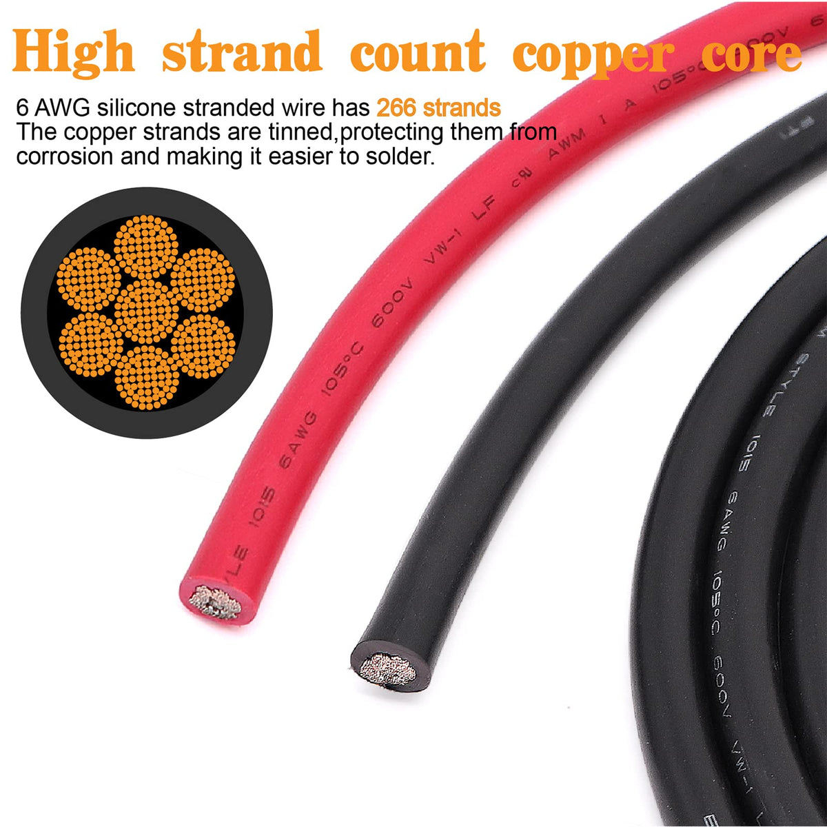Taukealugs tinned copper conductor delivering low resistance and durability.