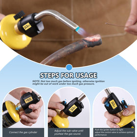TAUSOM propane soldering torch with adjustable output for various joints