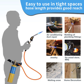 TAUSOM torch hose with regulator delivers steady fuel supply for reliable heating