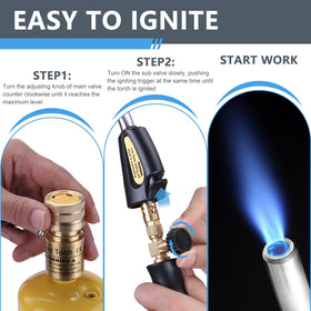 TAUSOM trigger-start and heat-adjustment knob enable controlled ignition and heat