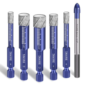 Tavire 6-piece dry diamond drill bits for porcelain and tile offer clean holes.