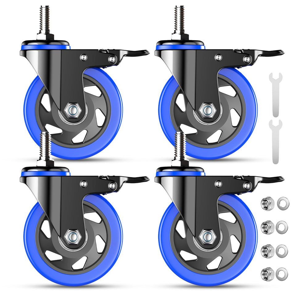 TAYLOON 4-inch caster set with heavy-duty steel for carts