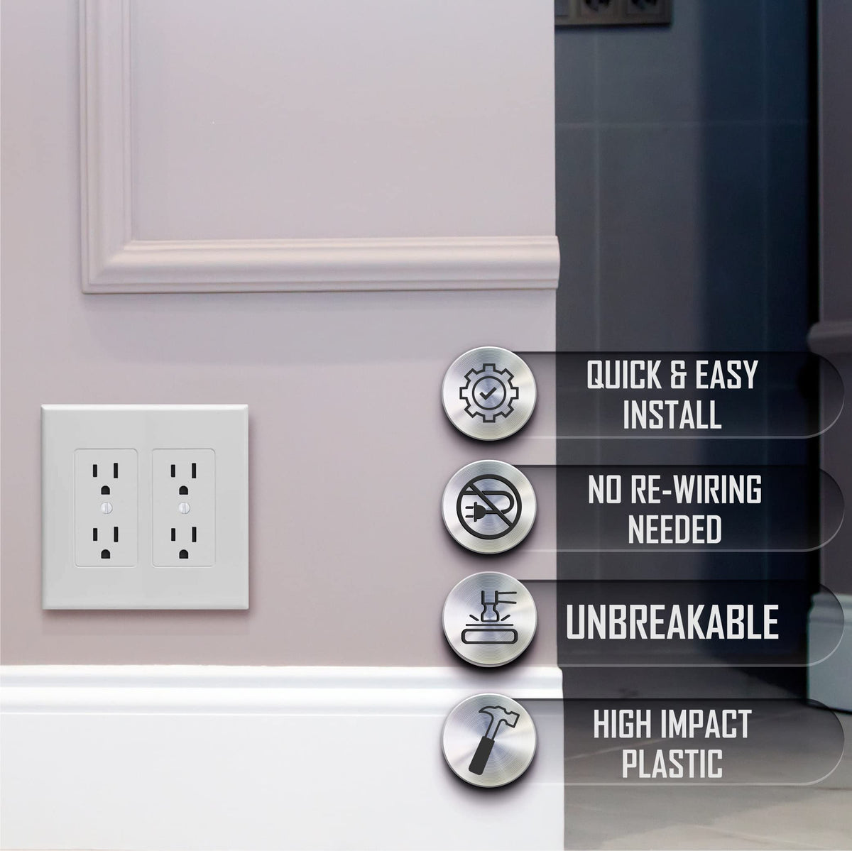 TayMac Revive wallplate installs quickly using included screws