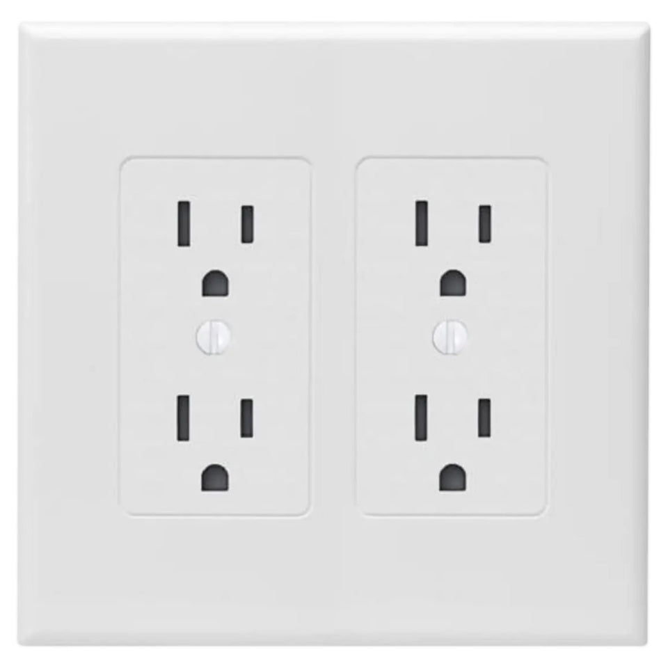 TayMac 2602W Revive wallplate 2-gang white, modern cover for outlets and switches