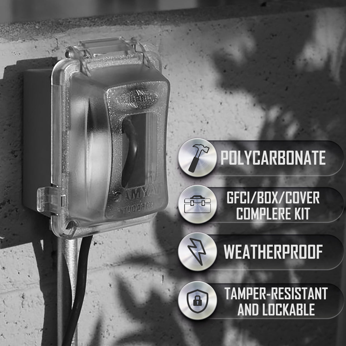 TayMac MKG420CS self-test GFCI 15A for automatic safety checks