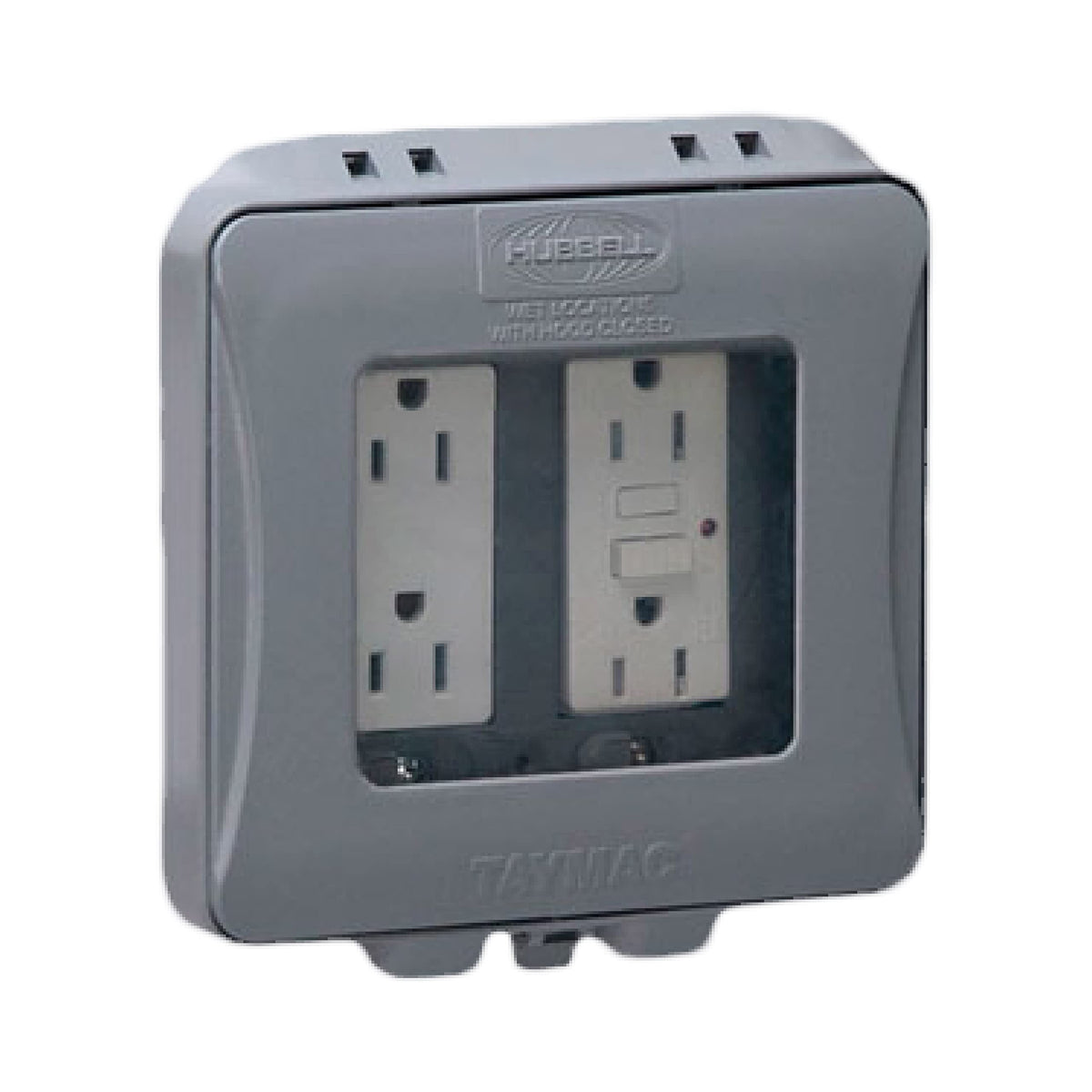 Hubbell TayMac ML2500G cover extending from 1 to 3 inches for in-use configurations
