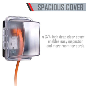 Durable polycarbonate construction of TayMac MM710C resists impact and corrosion outdoors.