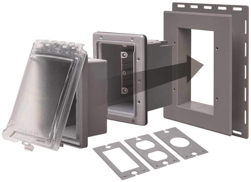 TayMac MR420CG recessed outlet cover provides durable outdoor protection