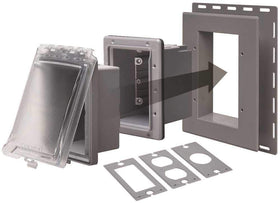 TayMac MR420CG recessed outlet cover provides durable outdoor protection
