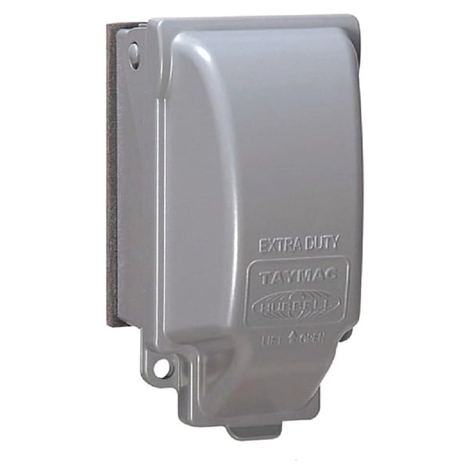 TayMac MX3200 RayGuard cover front view, weatherproof protection for outdoor outlets.