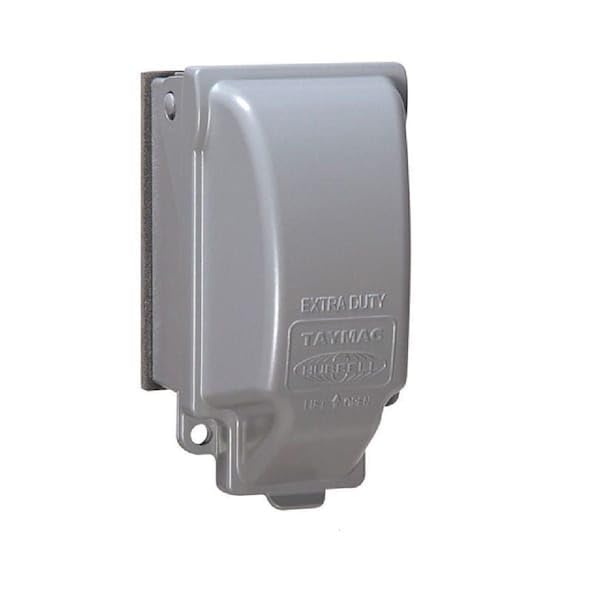 TayMac MX3200 RayGuard cover installed protecting an outdoor outlet.