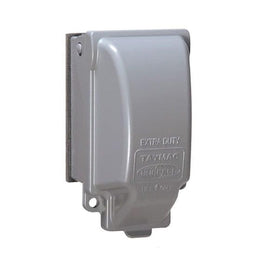 TayMac MX3200 RayGuard cover installed protecting an outdoor outlet.