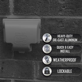 TayMac MX3300 RayGuard 8-in-1 universal fit demonstrates versatile outlet compatibility