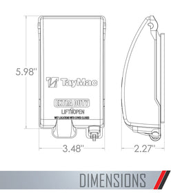 TayMac MX4280S side view highlighting slim profile for tight exterior spaces