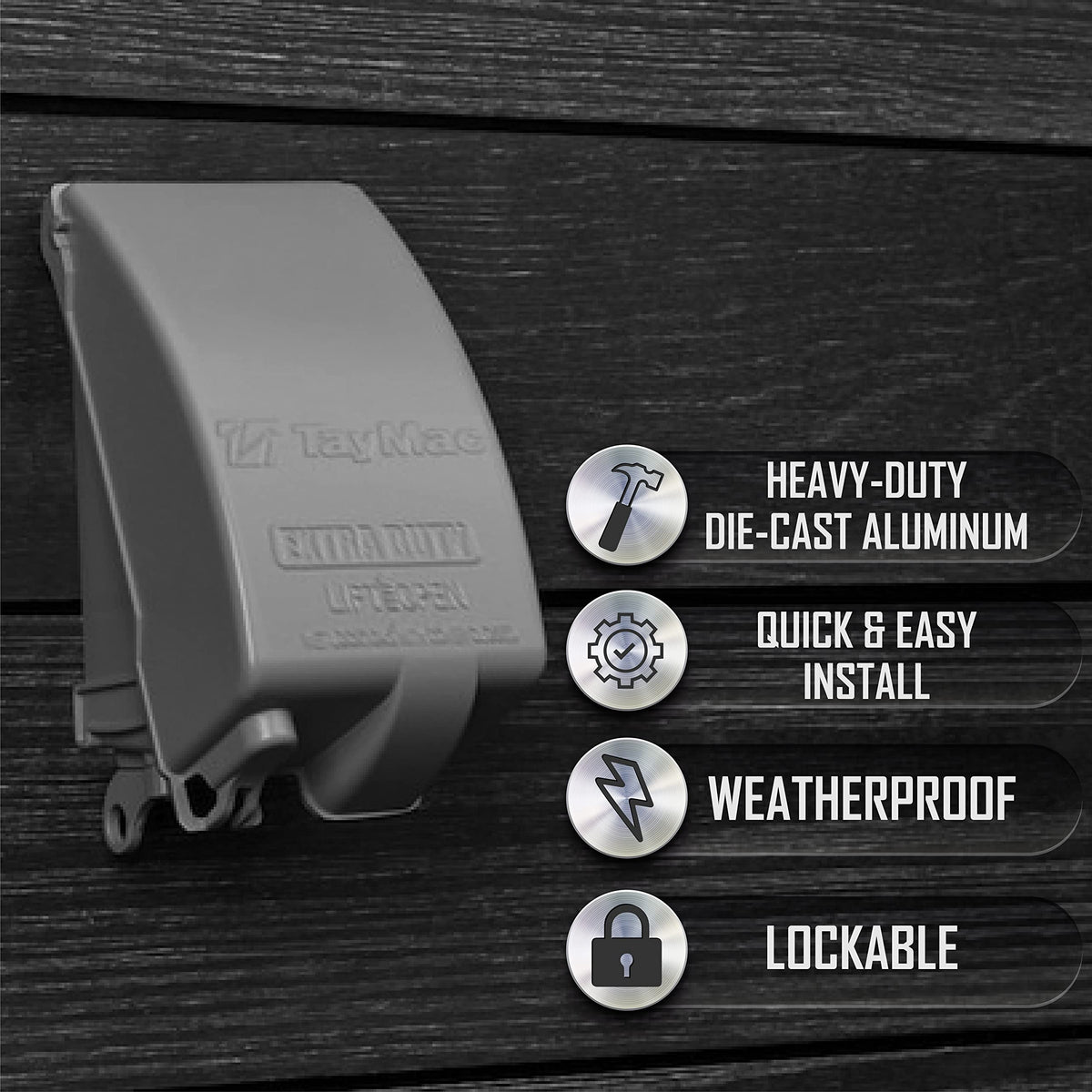 TayMac MX4280S die-cast aluminum construction emphasizes durability in harsh weather