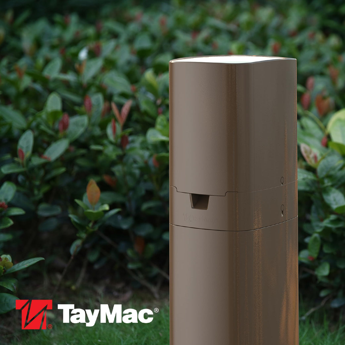 TayMac ParkPost bronze finish blends with exterior décor for a seamless look