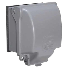 TayMac RayNGuard extra-duty 2-gang in-use cover protects outdoor outlets in wet environments.