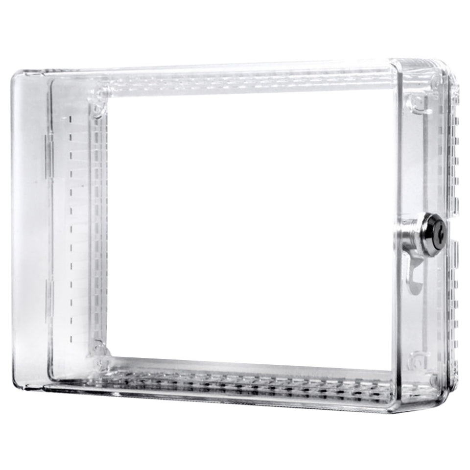 TayMac ZTC200 plastic thermostat cover with a low-profile design for tamper protection.