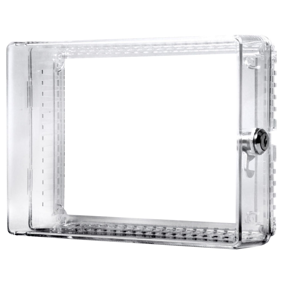 TayMac ZTC300 clear thermostat cover viewed from the front for unobtrusive protection.