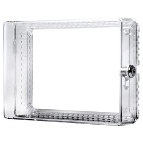 TayMac ZTC300 clear thermostat cover viewed from the front for unobtrusive protection.