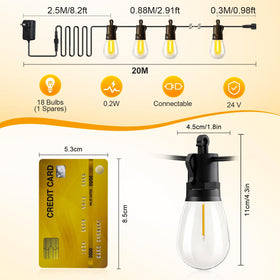TBOSW 65ft outdoor lights offer long, even coverage for spacious patios.