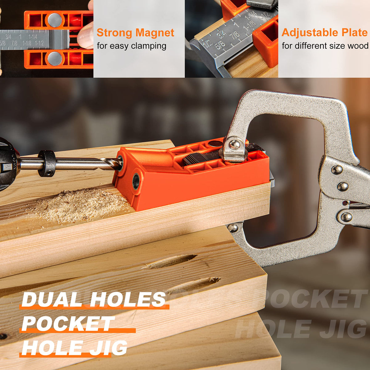 TBVHOMM 11-inch clamp securing work for precise drilling