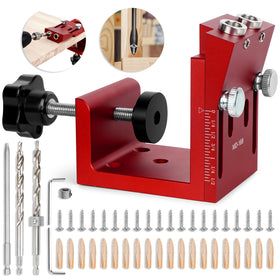 TBVHOMM pocket hole jig kit aluminum body enables precise, durable joints.