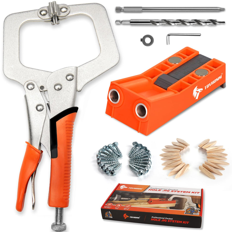 TBVHOMM pocket hole jig kit case for portable on-site joinery