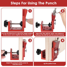 TBVHOMM pocket hole jig kit drill bits support smooth setup.