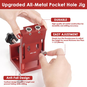 TBVHOMM pocket hole jig kit laser-scale aids accurate hole placement.