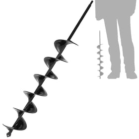 TCBWFY auger bit in action with ground-start tip for fast soil penetration